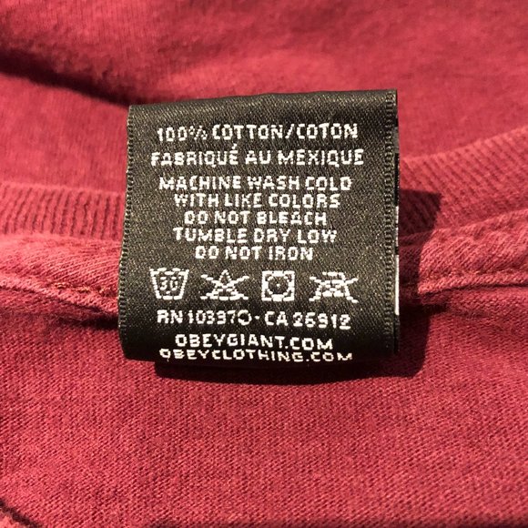 Obey Graphic T-Shirt Maroon Red Size XL - Picture 4 of 7